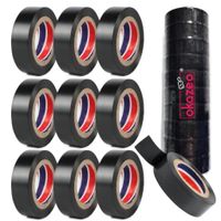 Taśma izolacyjna czarna zestaw 10 sztuk mocna wodoodporna wytrzymała