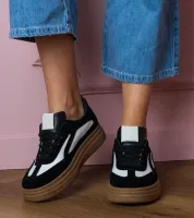 Czarne sneakersy trampki na grubej podeszwie Kamela 38
