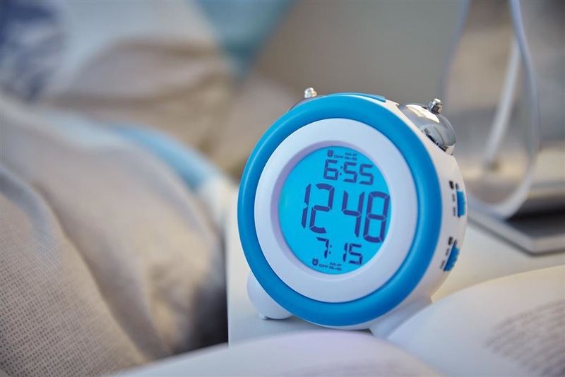 Budzik, MODERN RETRO, niebieski/biały zdjęcie 2