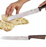 NÓŻ KUCHENNY 20 CM DO KROJENIA CHLEBA PIECZYWA ŻYWNOŚCI KLASYCZNY Z BRODĄ