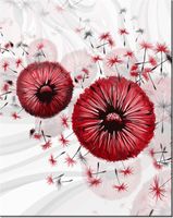 40CM 50CM OBRAZEK ŚCIENNY CZERWONY DMUCHAWCE 4 DRUK PŁÓTNO OBRAZ