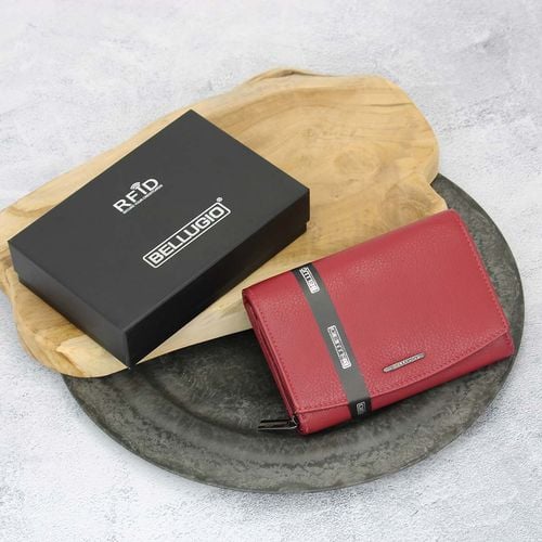 Damski portfel MATTE - czerwony na Arena.pl