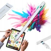 AKTYWNY RYSIK POJEMNOŚCIOWY DOTYKOWY STYLUS PEN DO TABLETU I TELEFONU BIAŁY
