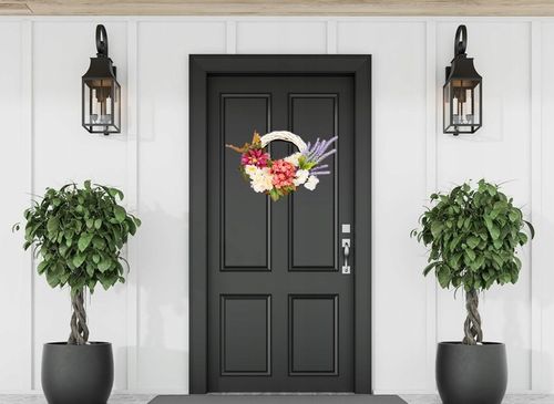 Wianek jesienny dekoracyjny na drzwi wieniec wiklinowy stroik kwiaty na Arena.pl