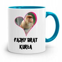 Kubek Błękitny Prezent Dla Brata Fajny Brat Kurła Z Nadrukiem Ze Zdjęciem
