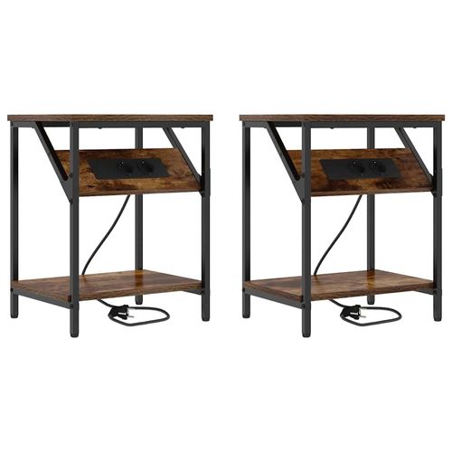 Stolik nocny 2 pcs Wędzony dąb 38 x 30 x 48 cm na Arena.pl