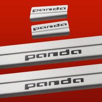 Listwa progowa FIAT PANDA MK3 Stal nierdzewna 304 mat z czarnymi literami