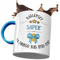 Kubek Błękitny Dla Sapera Najlepszy Saper Z Nadrukiem Ze Zdjęciem