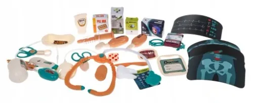 Ogromny Zestaw Lekarski Dla Dzieci Wózek RTG 29El. Stetoskop Akcesoria na Arena.pl