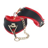 milan collection - leg cuffs - black/red