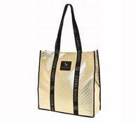 Laura Biaggi - torebka zakupowa shopper fakturowana kratka złoty 0200-023