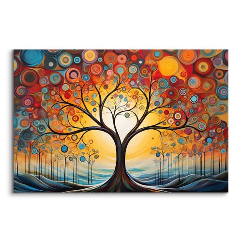 Obraz Canvas Do Salonu Abstrakcja Malowane Wzory Drzewo Boho 70cm x 50cm na Arena.pl