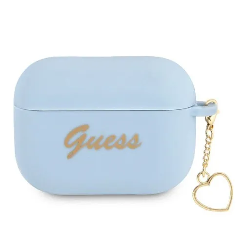 Etui Guess Silicone Charm Heart Collection na AirPods Pro - niebieskie na Arena.pl