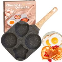 Patelnia Do Jajek I Placków 4 Wzory Serce Gwiazda Non-Stick