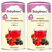 ZESTAW 2 SZTUK BABYDREAM HERBATKA ROZPUSZCZALNA OWOCOWA 190 G