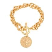 bransoletka 2 łańcuchy z monetą (b15/mon/25au)