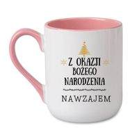 KUBEK „Z OKAZJI BOŻEGO NARODZENIA: NAWZAJEM” Wzór - Elegant Coffee Różowy 330 ml