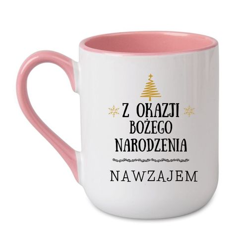 KUBEK „Z OKAZJI BOŻEGO NARODZENIA: NAWZAJEM” Wzór - Elegant Coffee Różowy 330 ml na Arena.pl