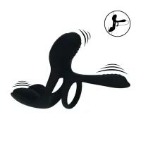 levelz pierścień silikonowy z trzema silnikami, czarny