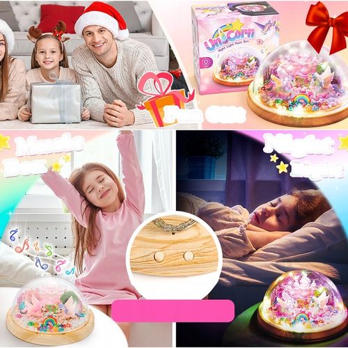 ZESTAW LAMPKA NOCNA Z POZYTYWKĄ DO TWORZENIA JEDNOROŻCÓW DLA DZIEWCZYNEK na Arena.pl