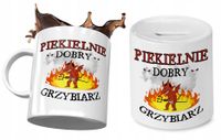 Dla Grzybiarza Zestaw Kubek + Skarbonka Prezent Z Nadrukiem Ze Zdjęciem