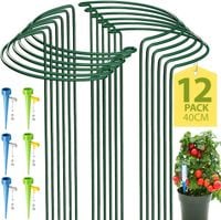 Podpory do roślin metalowe 12 sztuk 40x25 cm i nawadnianie zestaw 6 sztuk