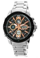 zegarek męski perfect a8026b-1 dual time iluminacja i fluorescencja