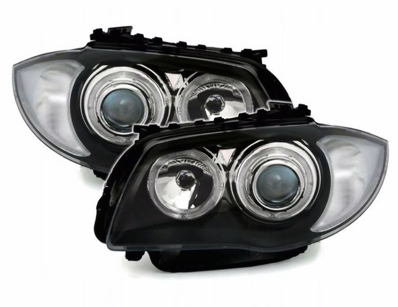 LAMPY Reflektory BMW E87 E81 2004-2011 BIAŁE RINGI LED DEPO zdjęcie 3
