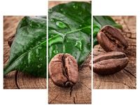 70 90CM OBRAZ 3 ELEM ZIARNA KAWY DESCE ŚCIENNY PŁÓTNO