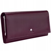 KOCHMANSKI portfel damski skórzany duży śliwkowy szeroki na zatrzask bigiel