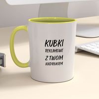 Firmowy kubek reklamowy - CLASSIC z kolorowym wnętrzem i uszkiem - 12 szt.