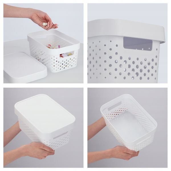 Curver Pojemnik Pudełko Ażurowe Eko 4,5 L Biały zdjęcie 6