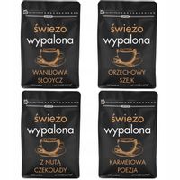Kawa ziarnista Świeżo Palona Zestaw próbek 4x200g mix do degustacji prezent