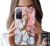 ETUI DO SAMSUNG GALAXY S20 LITE - RÓŻOWO BIAŁY MARMUREK, KAMIENNE WZORY