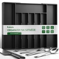 ORGANIZER NA SZTUĆCE WKŁAD DO SZUFLADY KUCHENNEJ POJEMNIK NA NOŻ ROZSUWANY