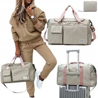 TORBA PODRÓŻNA DAMSKA SPORTOWA SZAROBEŻOWA BAGAŻ PODRĘCZNY DO SAMOLOTU