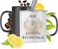 Kubek Magiczny Dla Olafa Czarny Matowy Z Nadrukiem Ze Zdjęciem 330Ml