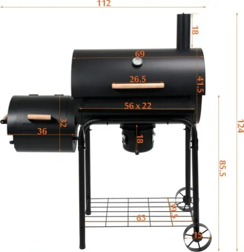 GRILL WĘGLOWY OGRODOWY WĘDZARNIA XXL RUSZT LUND na Arena.pl