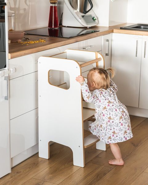 Zabudowany Kitchen Helper dla dzieci Biały zdjęcie 3