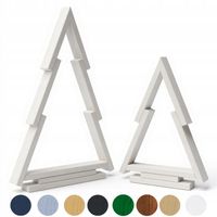 Choinka drewniana zestaw 2 szt. - 55 i 38 cm, dekoracja świąteczna, biała