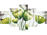 75CM 120 OBRAZ 5 ELEM ZIELONE MAKI ŚCIENNY DRUK