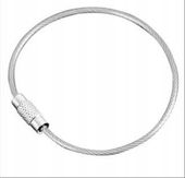 Brelok pętla do kluczy linka stalowa w pcv 1,5mm w kolorze srebra breloczek