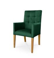 Fotel CAROL / zielony / noga dąb / R38