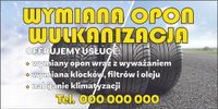 BANER OCZKOWANY reklamowy 100x50 cm różne wzory WYMIANA OPON WULKANIZACJA