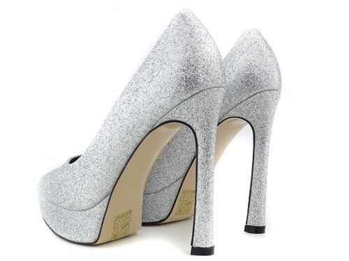 Srebrne szpilki platformy brokatowe 40 na Arena.pl