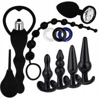 Mega Zestaw Analny Korki Kulki Wibrator Sonda Pierścienie Gruszka Erotyczny