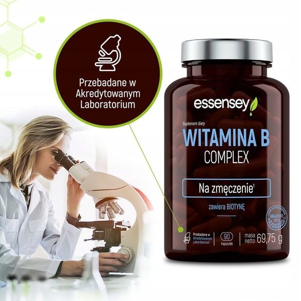 WITAMINA B COMPLEX MAX ZMĘCZENIE UKŁAD NERWOWY UMYSŁ METABOLIZM 90 DNI WEGE zdjęcie 3