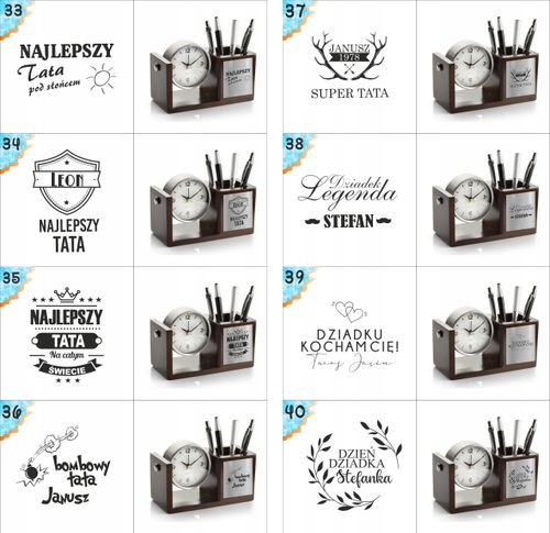 Nowoczesny przybornik z zegarem z Twoim tekstem imieniem DLA KSIĘGOWEJ na Arena.pl