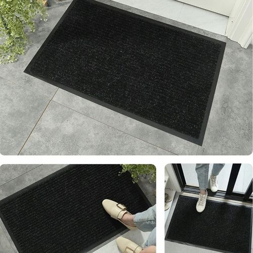 Wycieraczka mata do butów pod drzwi wejściowa czarna zewnętrzna 90x150cm na Arena.pl