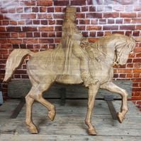 Drewniany płaskorzeźba przywódca żołnierz na koniu Napoleon Bonaparte